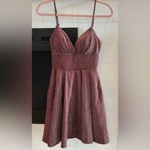B Darlin maroon sparkle homecoming prom formal dress EUC size 1/2 skater dress